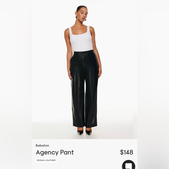 Aritzia Babaton Leather Agency Pant - size 6 - Picture 1 of 4